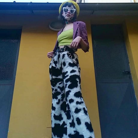 Cow Print Fluffy Pants