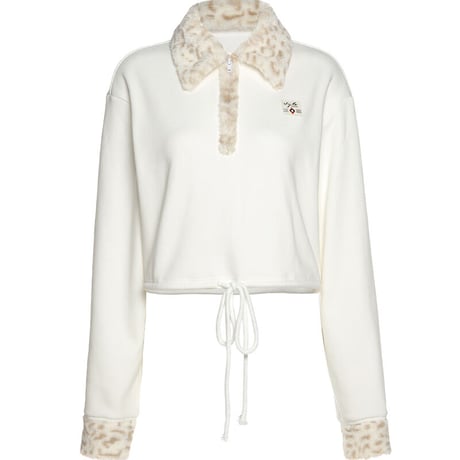 ファー付き ハーフジップ Top