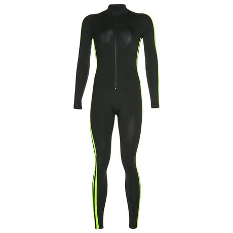 Zipper Side line ジャンプスーツ All-in-One