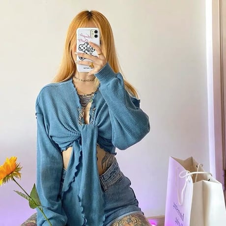 2色 Stylish タッセル カーディガン