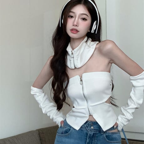 2色 Stylish Top Black White
