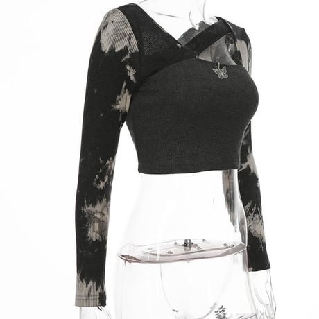 Butterfly アシンメトリー タイダイ Top