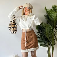 Leopard ファー付き スエードスカート