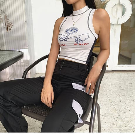 Graphic high-neck Tank Top