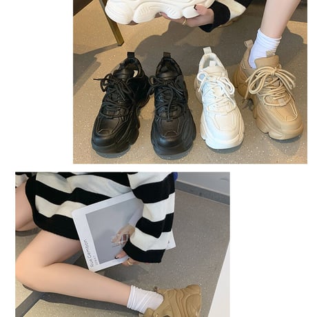 3色 Platform Sneakers