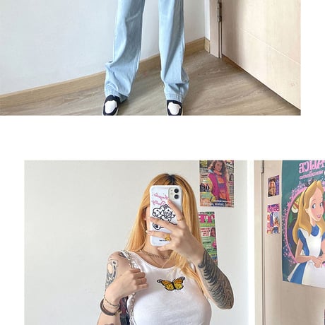 2色 Ripped Denim Pants