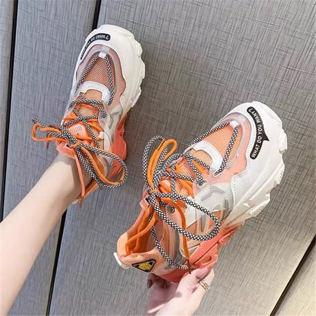 Orange シースルー プラットフォーム スニーカー