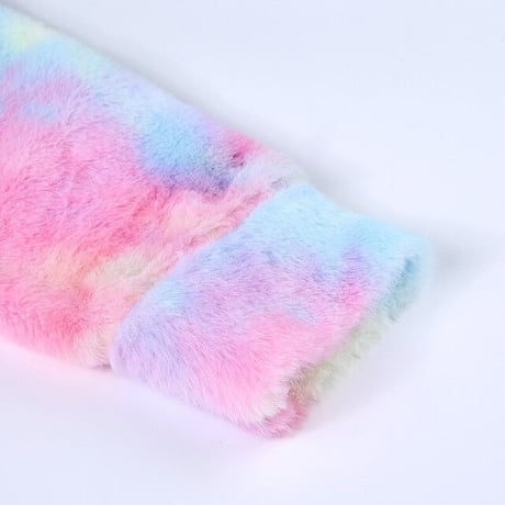 Rainbow Faux Fur Jacket