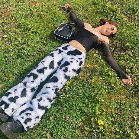Cow Print Fluffy Pants