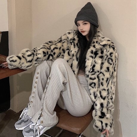 Leopard Print Fur jakcet