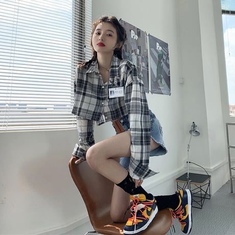 Cropped Plaid シャツ