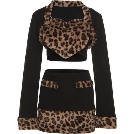 Leopard Fur Two-piece Tops