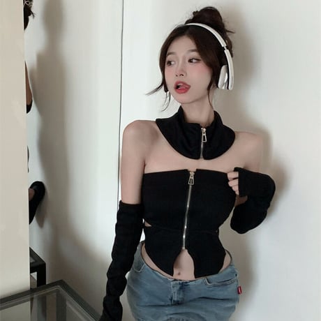 2色 Stylish Top Black White