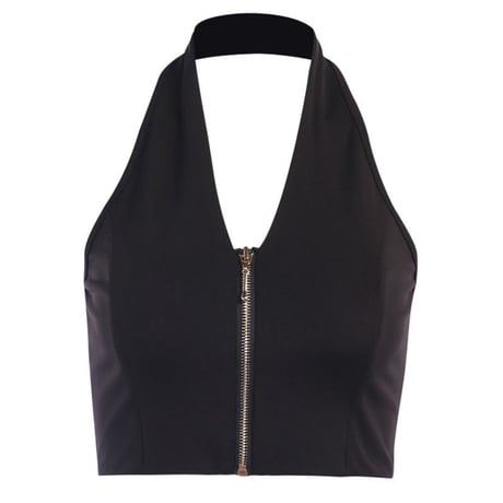 2色 Front Zipper Top