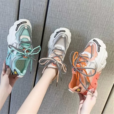 Orange シースルー プラットフォーム スニーカー