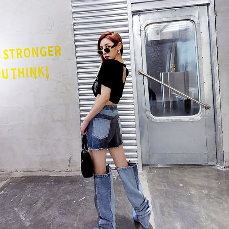 Patch-work Separated Denim Pants