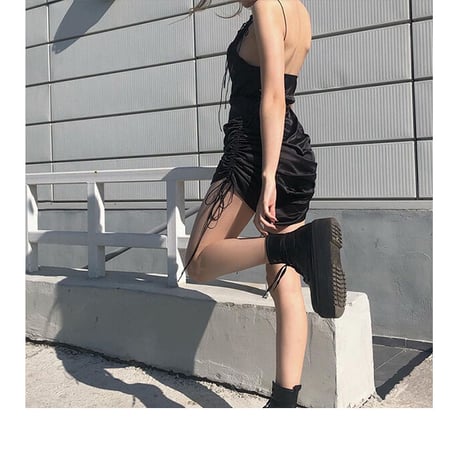 2色 サテン Dress