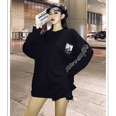 UNISEX Side Print Long Top スエット男女兼用
