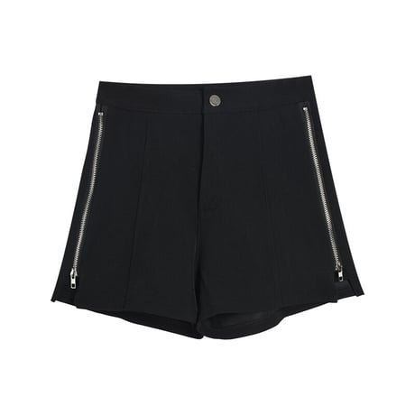 Side Zipper Short Pants