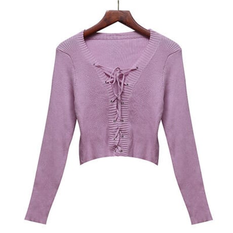 4色 Lace up Top