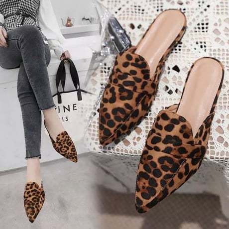 Leopard フラットシューズ