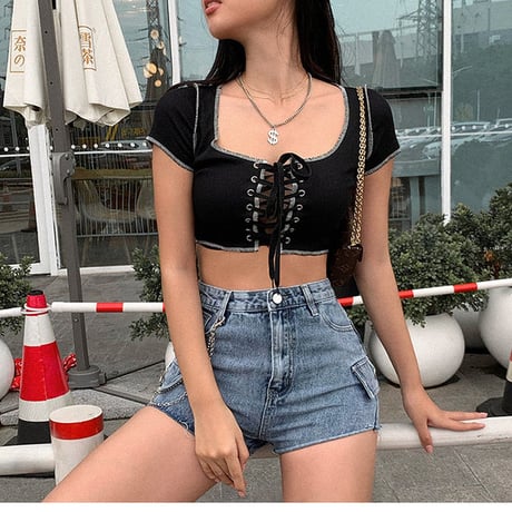 2色 Lace Me Up Top