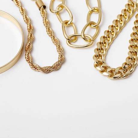 4連 GOLD & SILVER ブレスレット Set