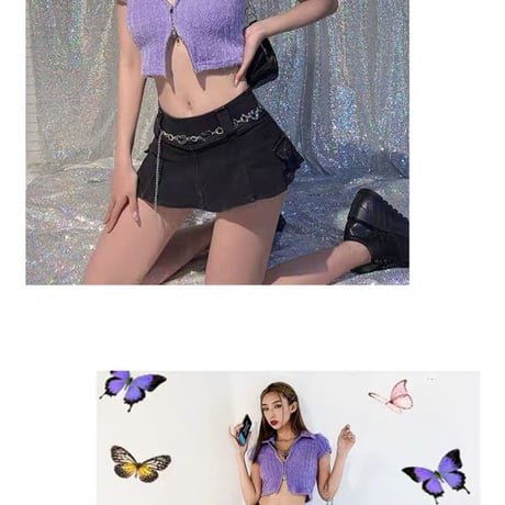 Fuzzy Butterfly ジップアップ Top