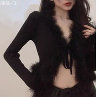 2色 ファー付き Top