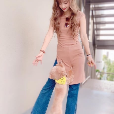 3色 Side Slit One-Piece Dress
