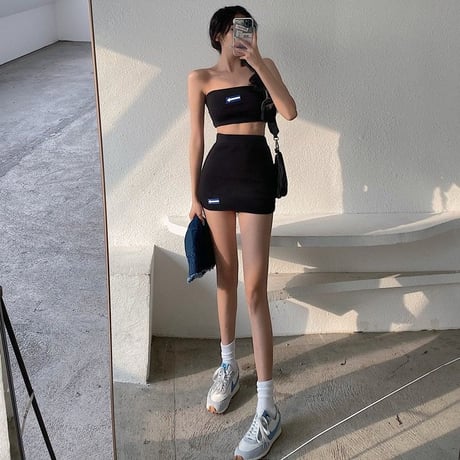 2色 Black & White Sporty Girl 上下セット