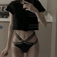 2色 Black & White Double Strap ショーツ