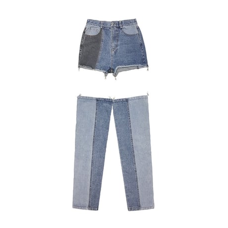 Patch-work Separated Denim Pants