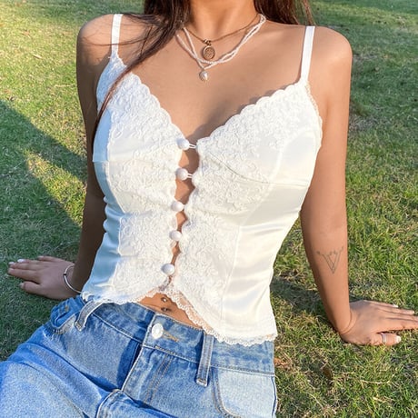 Lace Button down Top