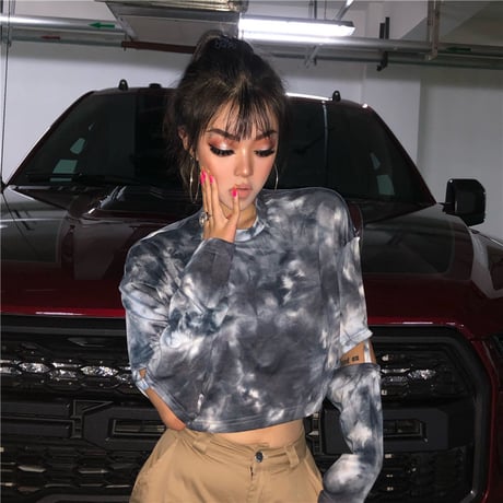 Tie-Dye Cut out Top