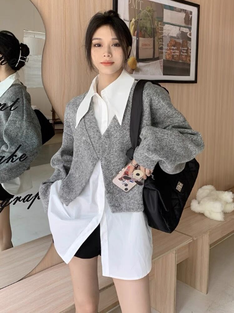 +CLOTHET ホワイトニットシャツ 2枚セット 新品未使用 楽天市場】レディース ニットシャツ 2点セット ニットベスト 春