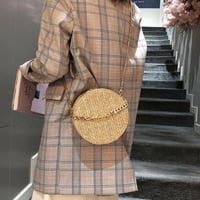 2色 2WAY ラウンド カゴバッグ