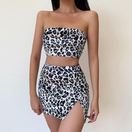 Leopard Top Skirt Sets