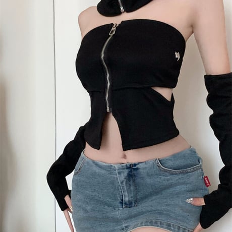 2色 Stylish Top Black White