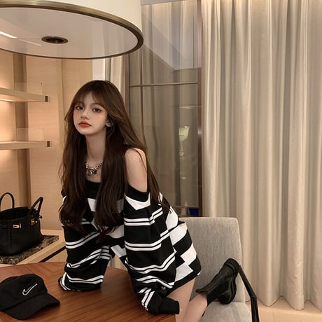 Black & White Stripe Knit Sweater