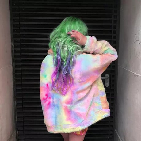 Rainbow Faux Fur Jacket