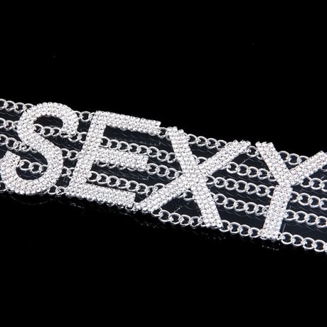 NASTY & SEXY ラインストーン チョーカー