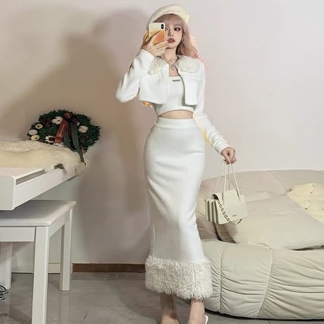 2色 Fluffy two-piece 上下セット