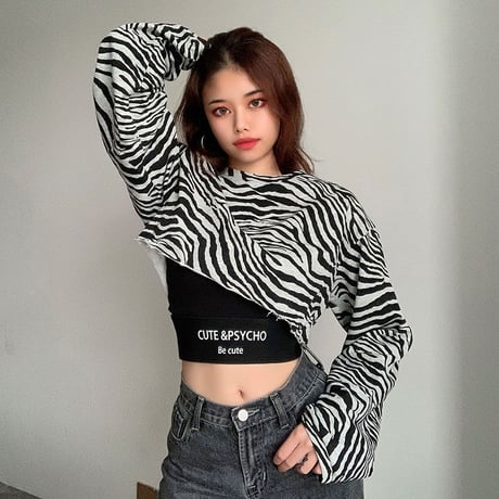 2色 Cute & Psycho Zebra Top sets