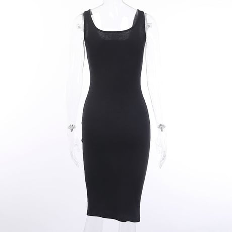 4色 Deep V Dress One-piece