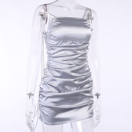 Silky Silver ワンピースドレス