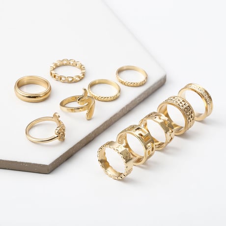 11ピース Gold リングセット