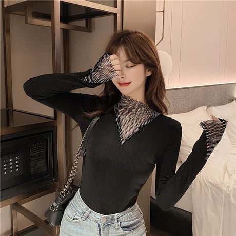 3色 カッティング ラインストーン Top