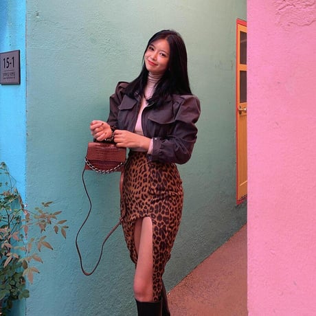 Leopard スリットスカート