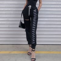 2色 Lace up cut パンツ